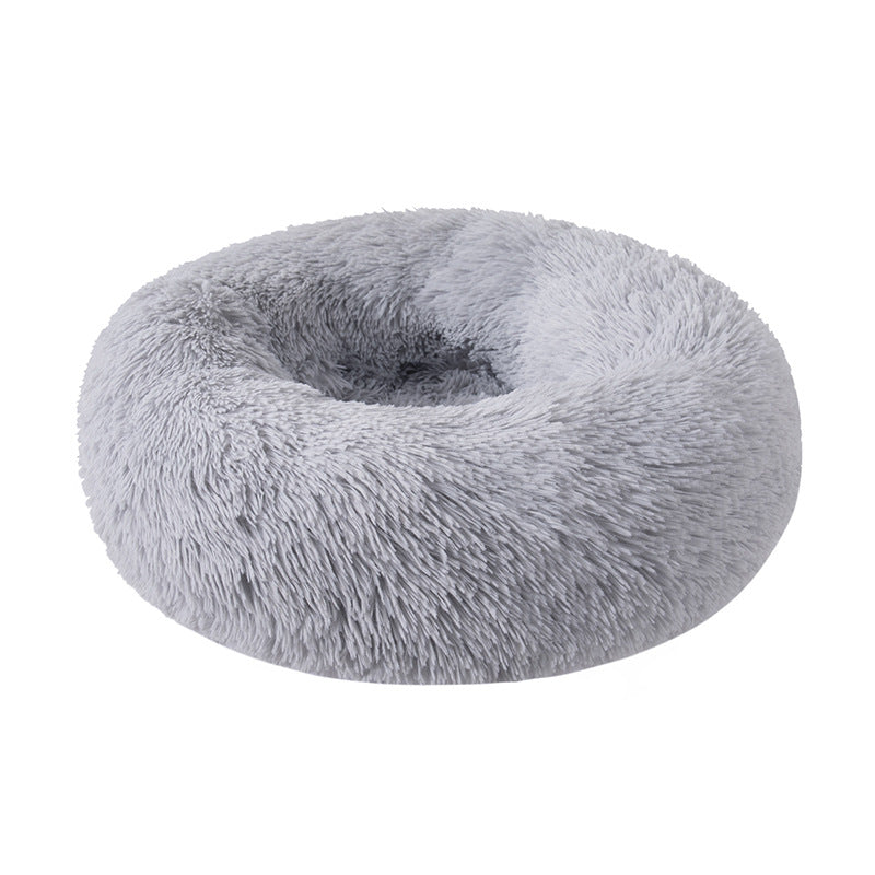 Long Plush Round Pets Bed