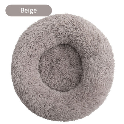 Long Plush Round Pets Bed