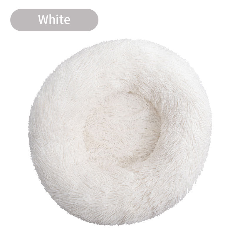 Long Plush Round Pets Bed