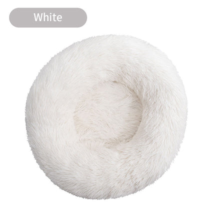 Long Plush Round Pets Bed