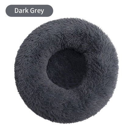 Long Plush Round Pets Bed