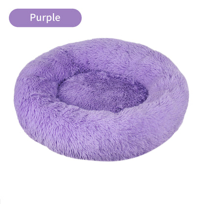 Long Plush Round Pets Bed