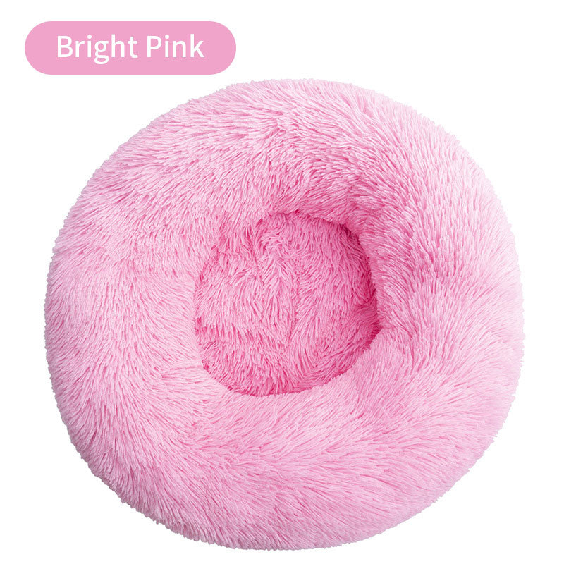 Long Plush Round Pets Bed