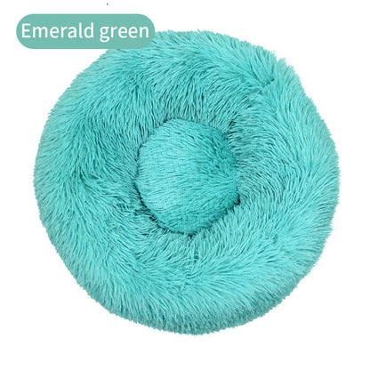 Long Plush Round Pets Bed