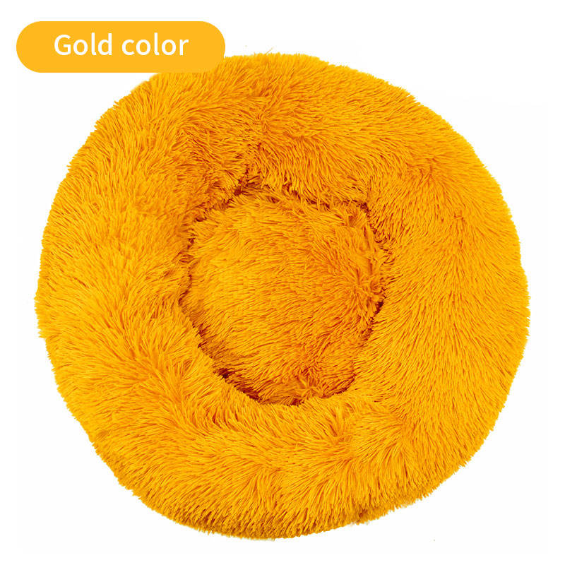 Long Plush Round Pets Bed
