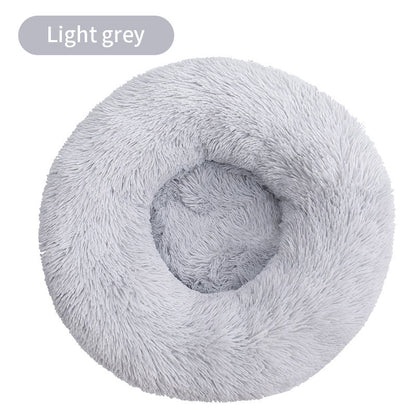 Long Plush Round Pets Bed