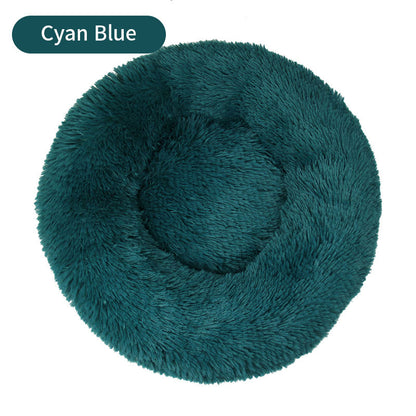 Long Plush Round Pets Bed