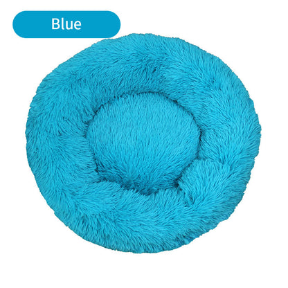 Long Plush Round Pets Bed