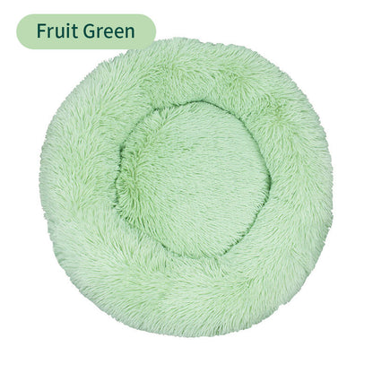 Long Plush Round Pets Bed